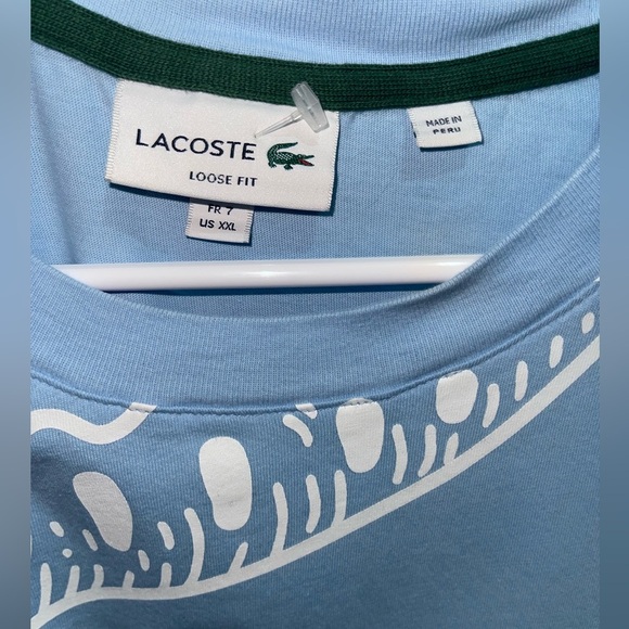 Lacoste men's Loose Fit  Large Logo crocodile  Printed Tee XXL - Picture 8 of 8